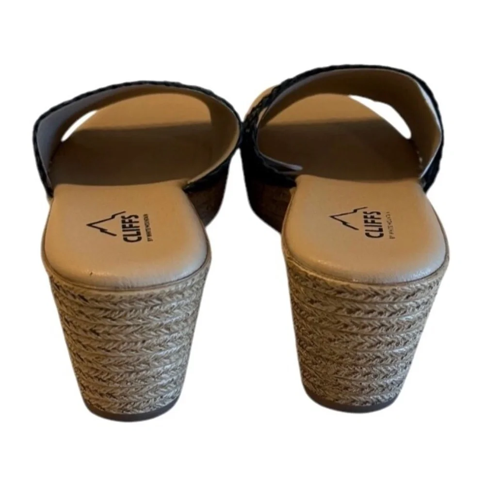 Cliffs by White Mountain Women's Biankka Espadrille Wedge Sandal Black Sz 10 NIB - Picture 3 of 5